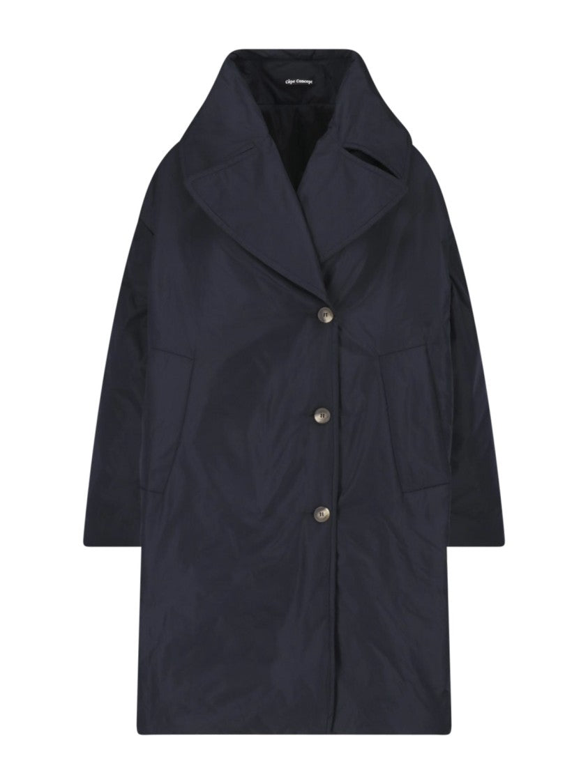 Cape Concept Black Water-Repellent Technical Fabric Cape Coat