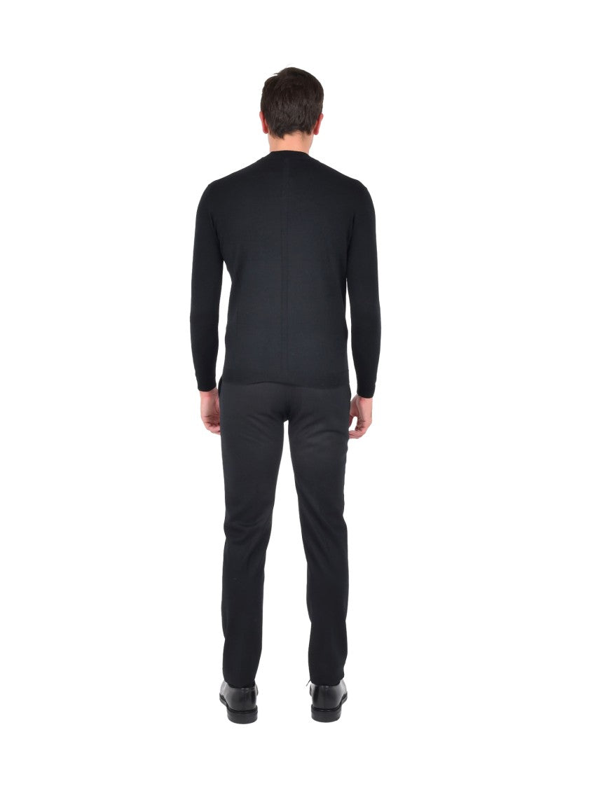 Franzese Collection Classic Black Knit Sweater With Crewneck