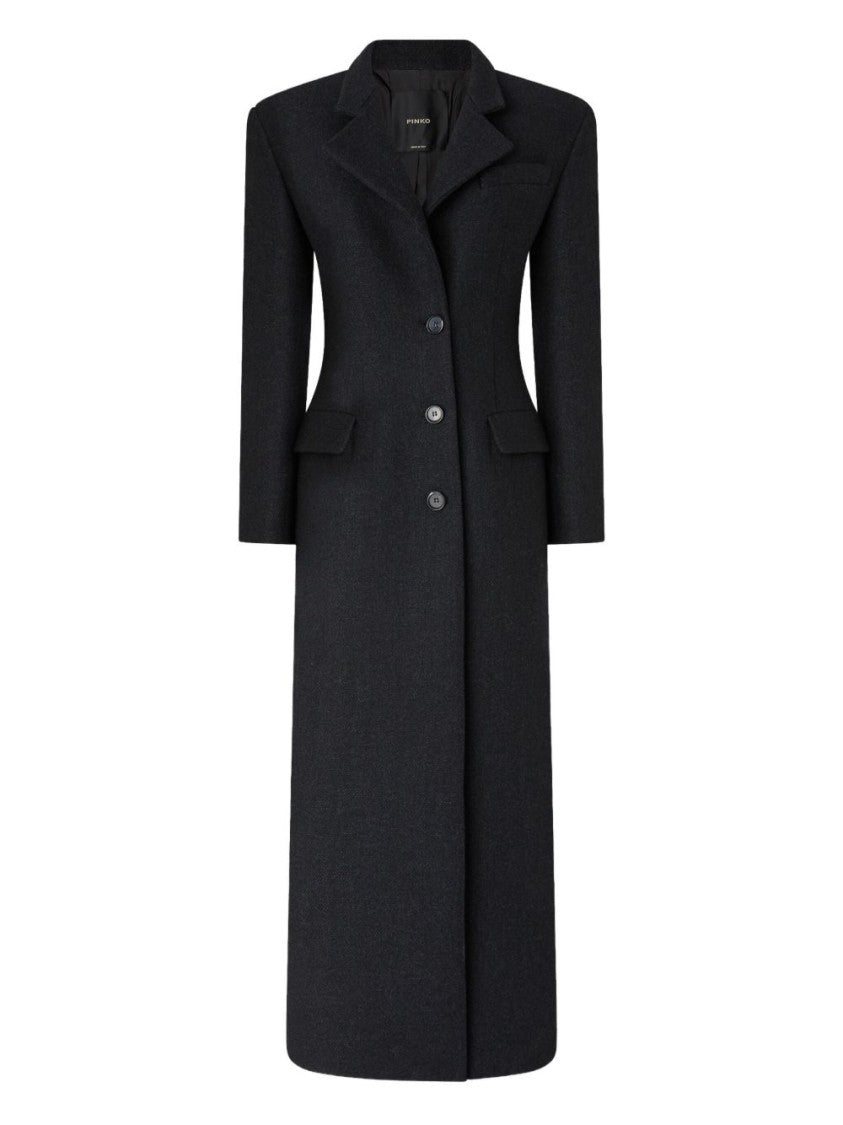 Pinko Tailored Long Coat With Classic Lapel