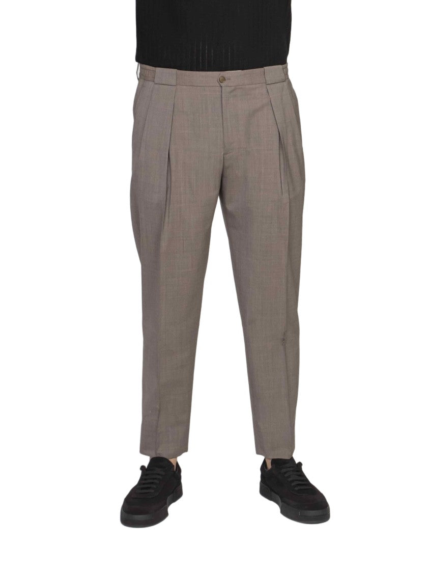 Briglia Portobellos Pleated Textured Straight-Leg Pants