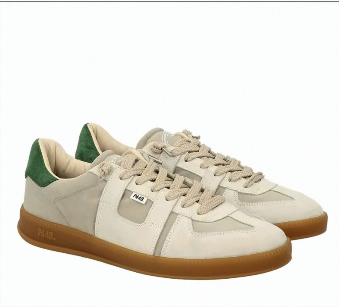 P448 Beige Nylon And Suede Monza Sneakers
