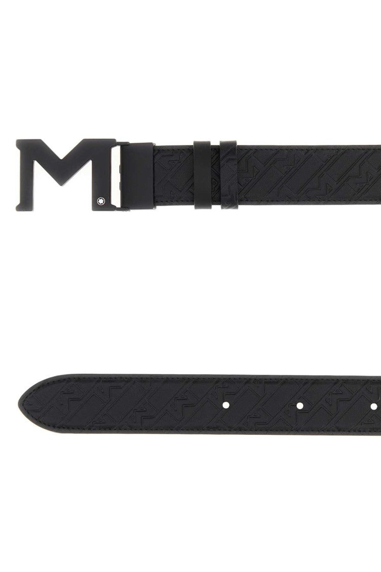 Montblanc Black Leather Reversible Belt