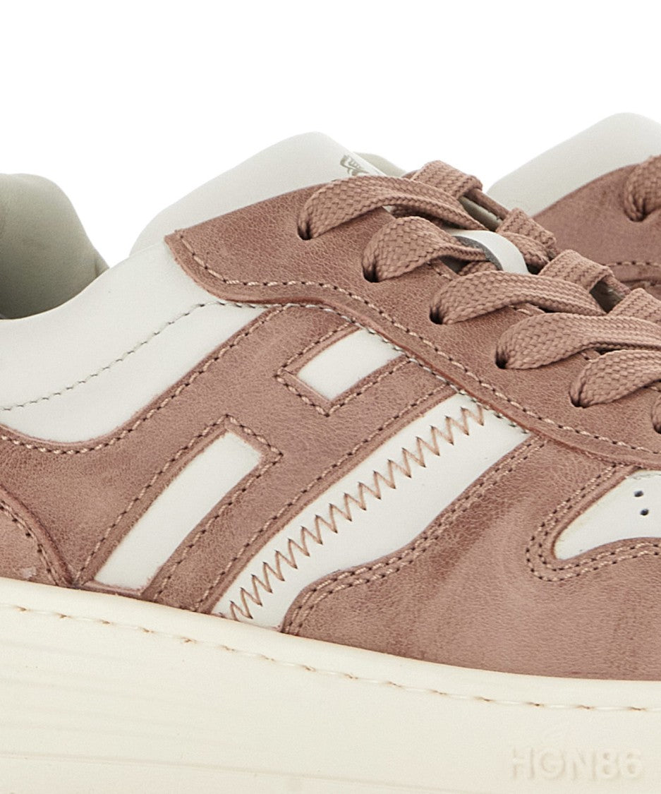 Hogan Brown Low-Top Sneakers With Perforated Details