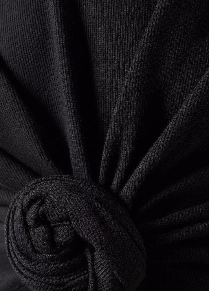 Magda Butrym Cropped Ribbed T-Shirt With Knotted Detail
