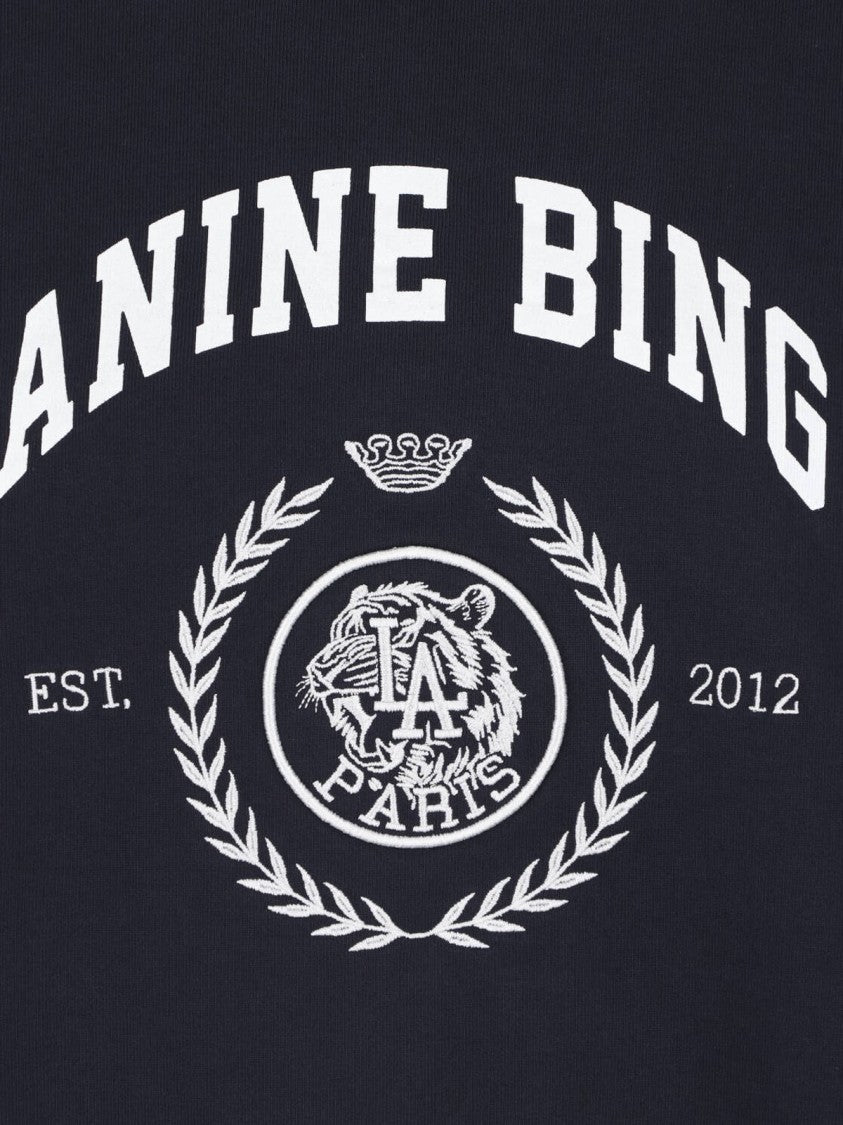 Anine Bing Graphic Print Sweatshirt With Classic Crew Neckline