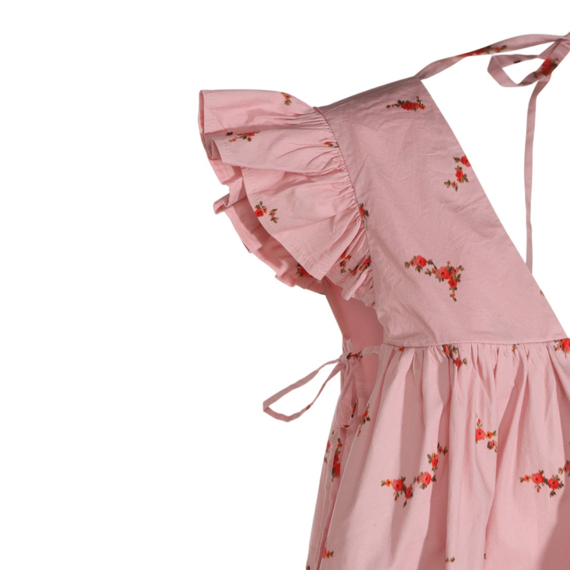 Ganni Short-Sleeved Floral Tie Top
