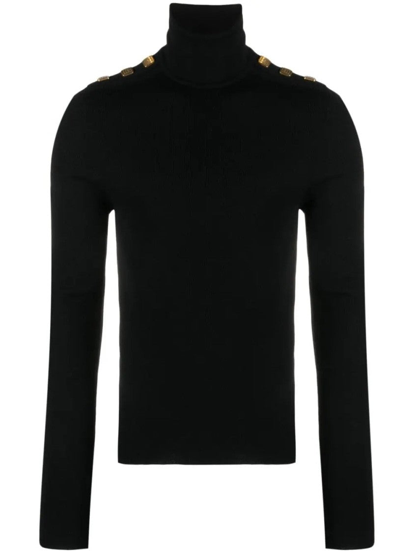 Balmain Shoulder Buttoned Turtleneck