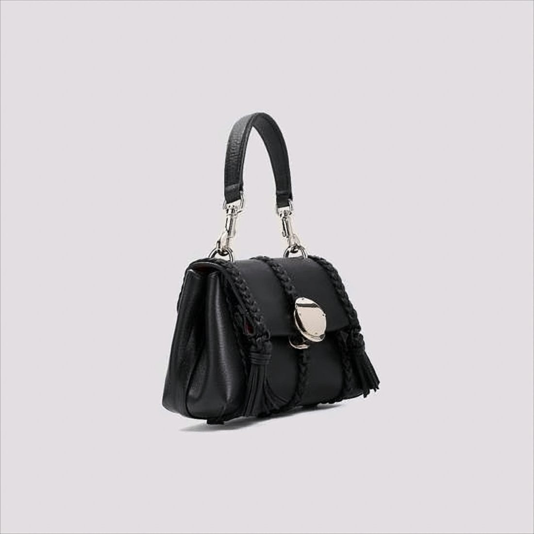 Chloé Braided Detail Calf Leather Shoulder Bag