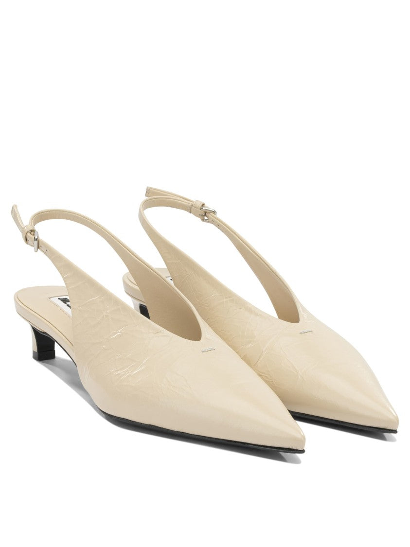 Jil Sander Pointed Toe Leather Slingbacks
