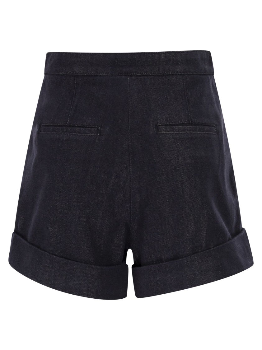 Max Mara Mxmcalca - Denim-Effect Cotton Shorts