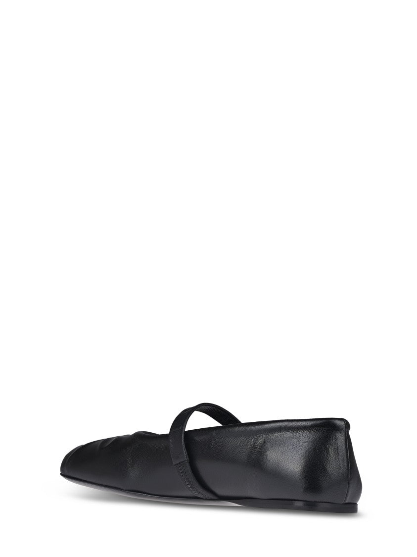 Marni Ruched Ovine Leather Black Sandals