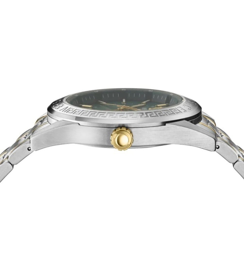 Versace Versace Swiss-Made V-Code Gmt Watch With Two-Tone Bracelet