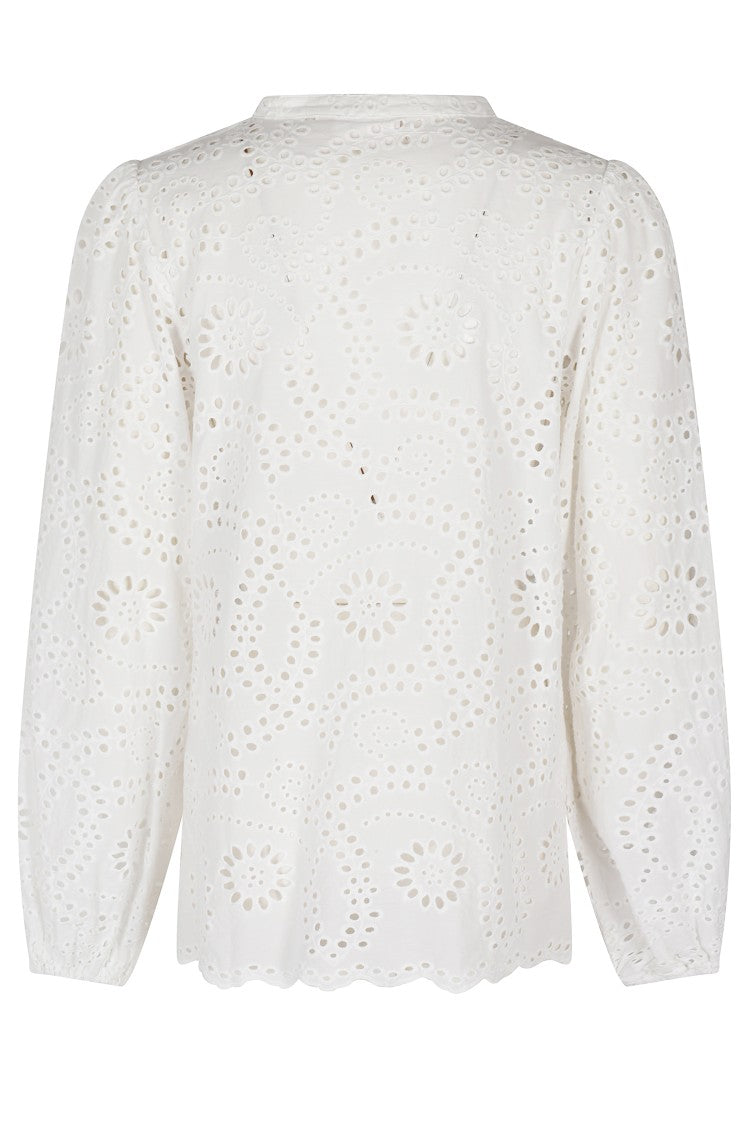 Mc2 Saint Barth Floral Cut-Out Cotton-Silk Blouse