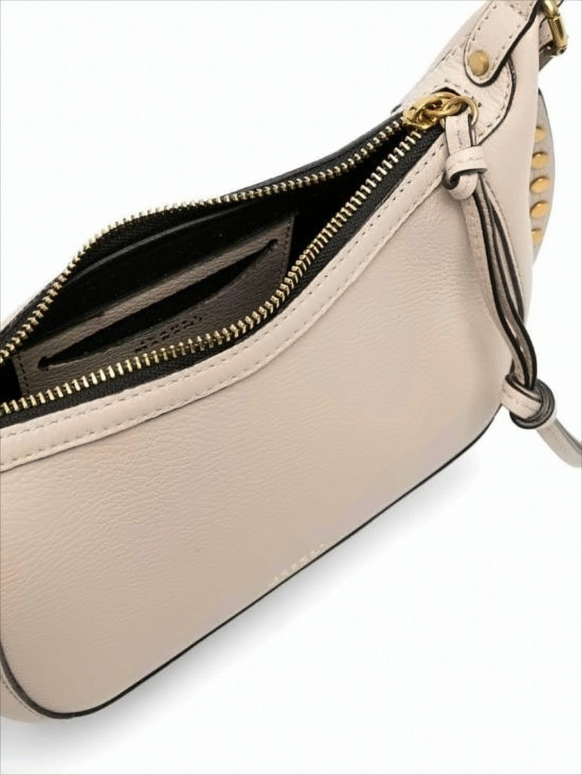 Isabel Marant Crescent-Shaped Leather Crossbody Bag With Gold-Tone Studs