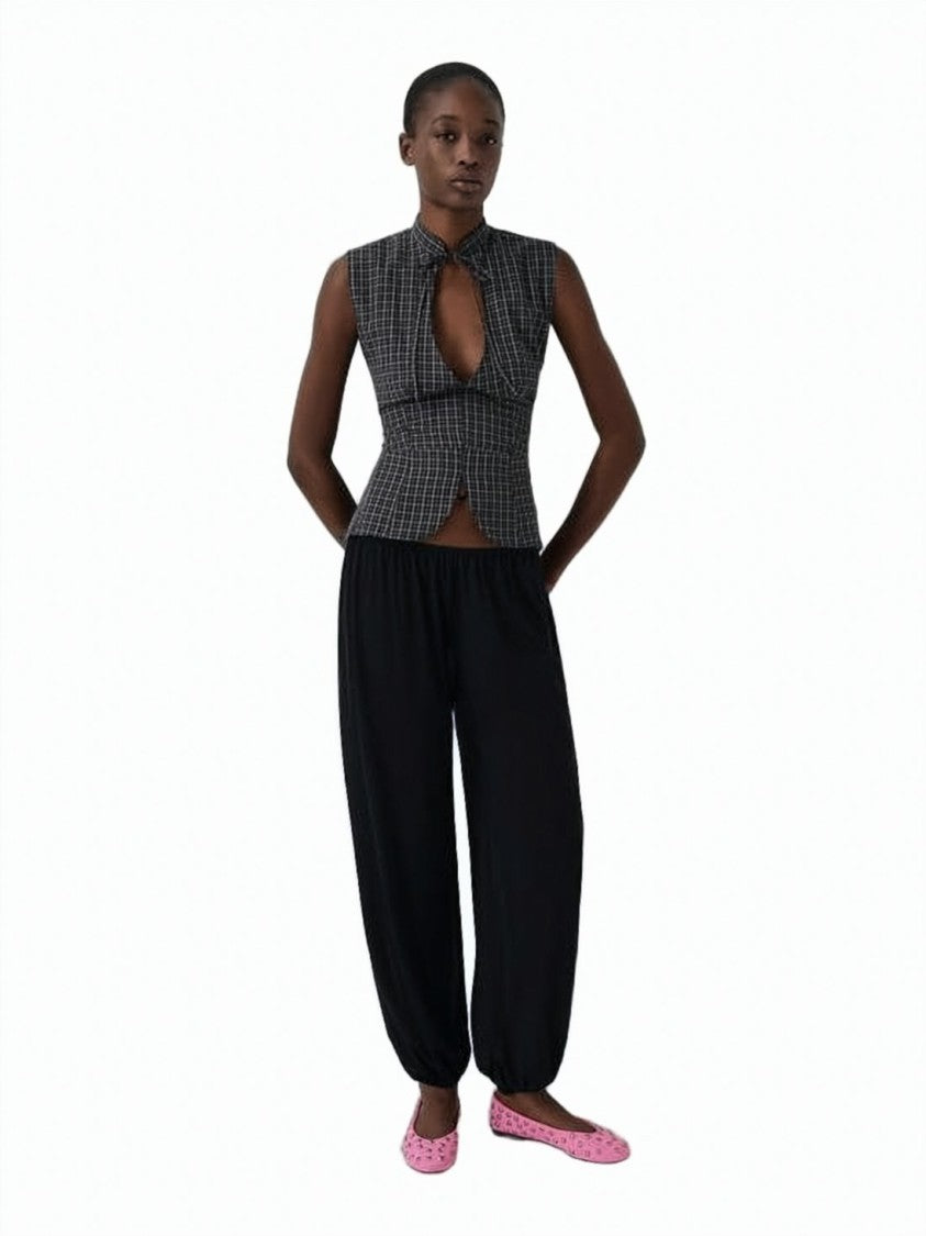 Gimaguas Relaxed-Fit Black Jogger Pants With Elastic Waistband