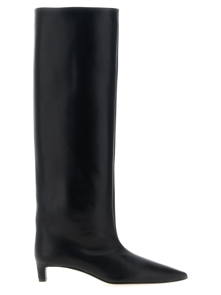 Jil Sander Knee-High Black Calfskin Leather Boots
