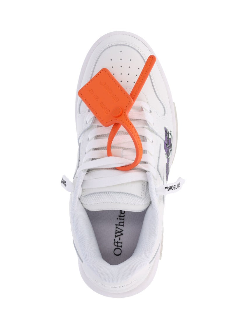 Off-White White Calf Leather Sneakers With Graffiti Accents