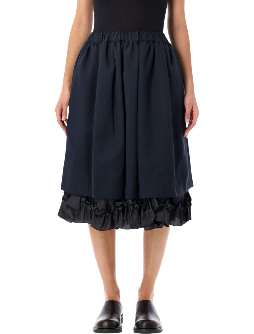 Comme Des Garçons Voluminous Elastic-Waist Ruffle Midi Skirt
