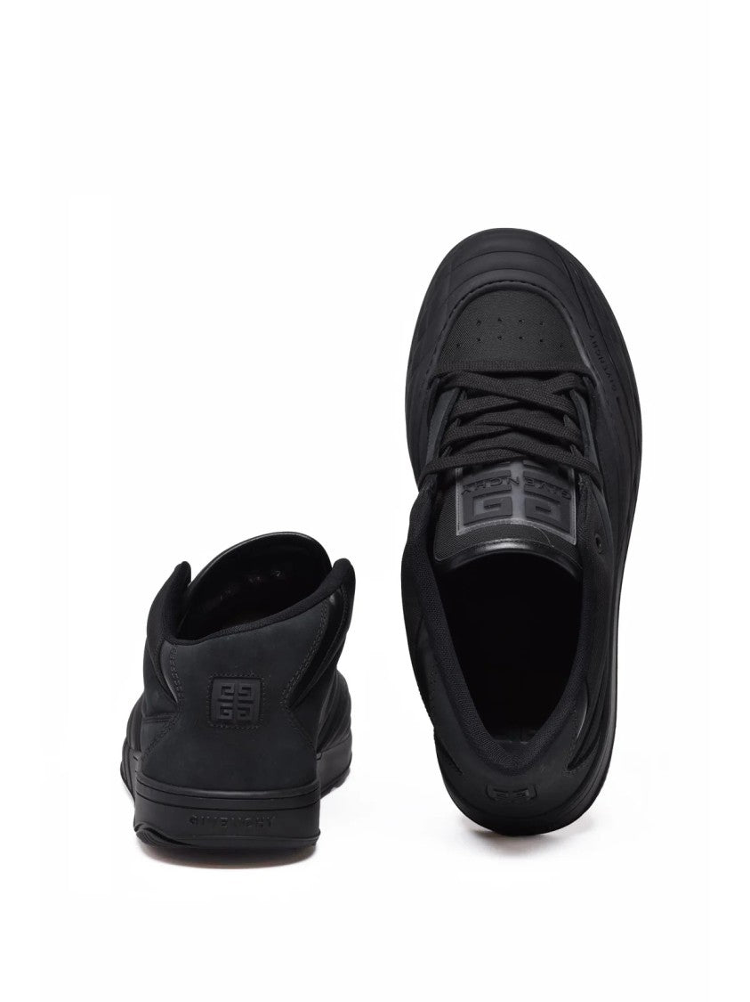 Givenchy Black Polyester-Blend Mid-Top Sneakers