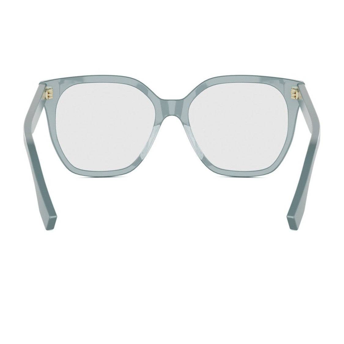 Fendi Grey-Blue Lettering Acetate Square Sunglasses