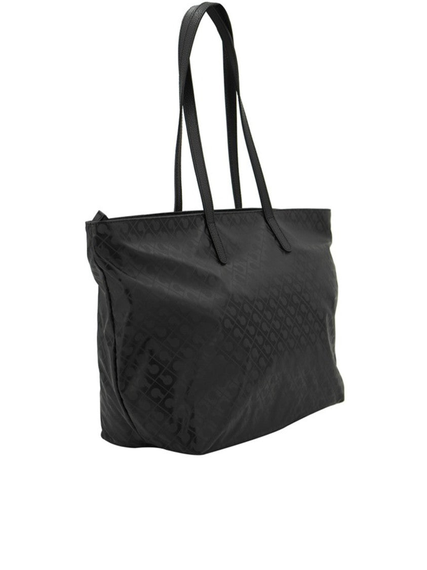 Gherardini Black Embossed Leather Tote Bag
