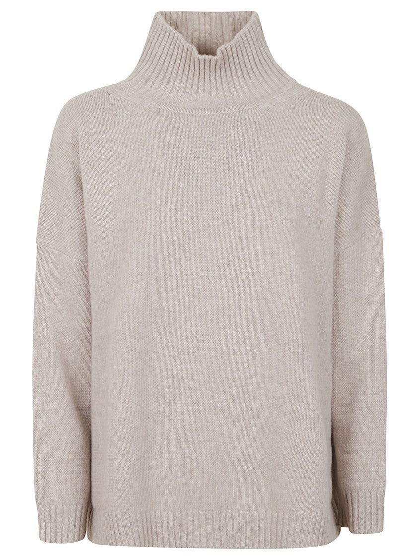 Max Mara Oversized Beige Wool Turtleneck
