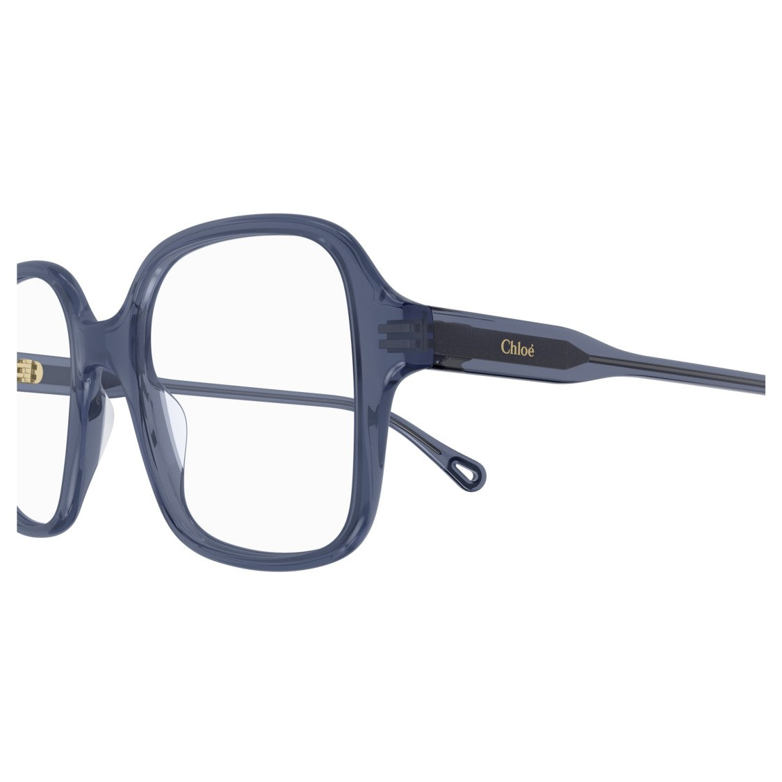 Chloé Ch0126o Translucent Deep Blue Oversized Square Eyeglasses
