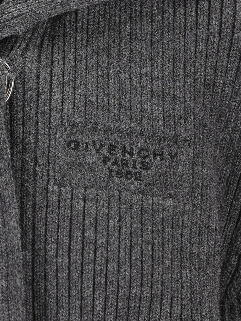 Givenchy Grey Silk And Nylon Knit Sweater