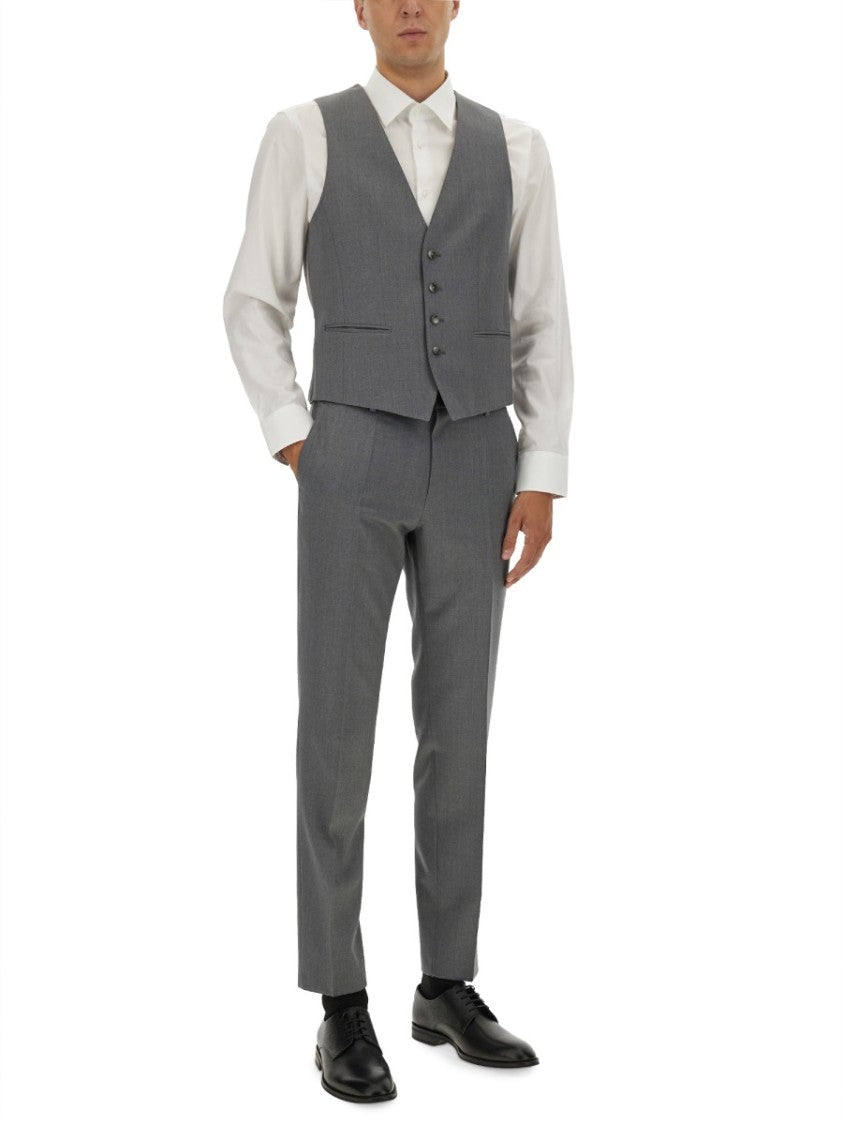 Boss Tailored Slim Fit Pants With Clean Front And Back Pockets