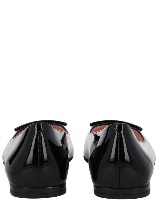 Roger Vivier Patent Leather Flat Shoes With Rectangular Buckle Detail