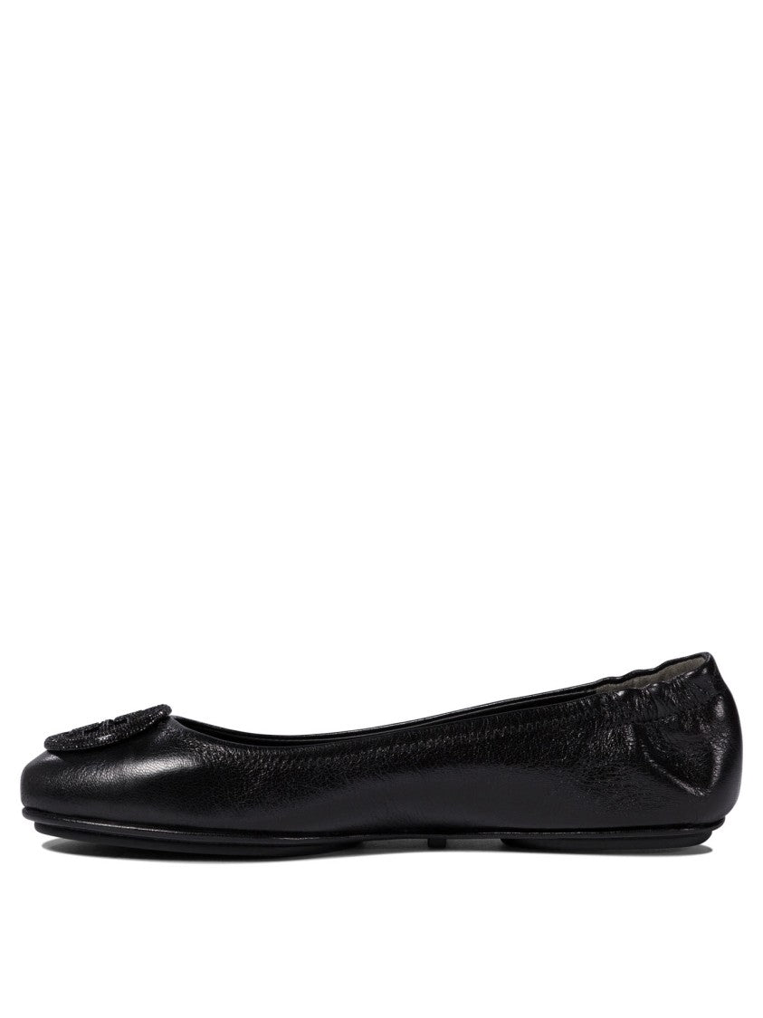 Tory Burch Calf Leather Ballerinas With Decorative Emblem