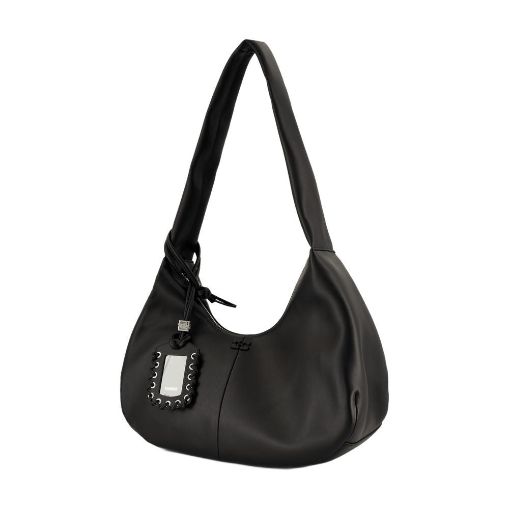 Ganni Bou Medium Shoulder Bag - Leather - Black