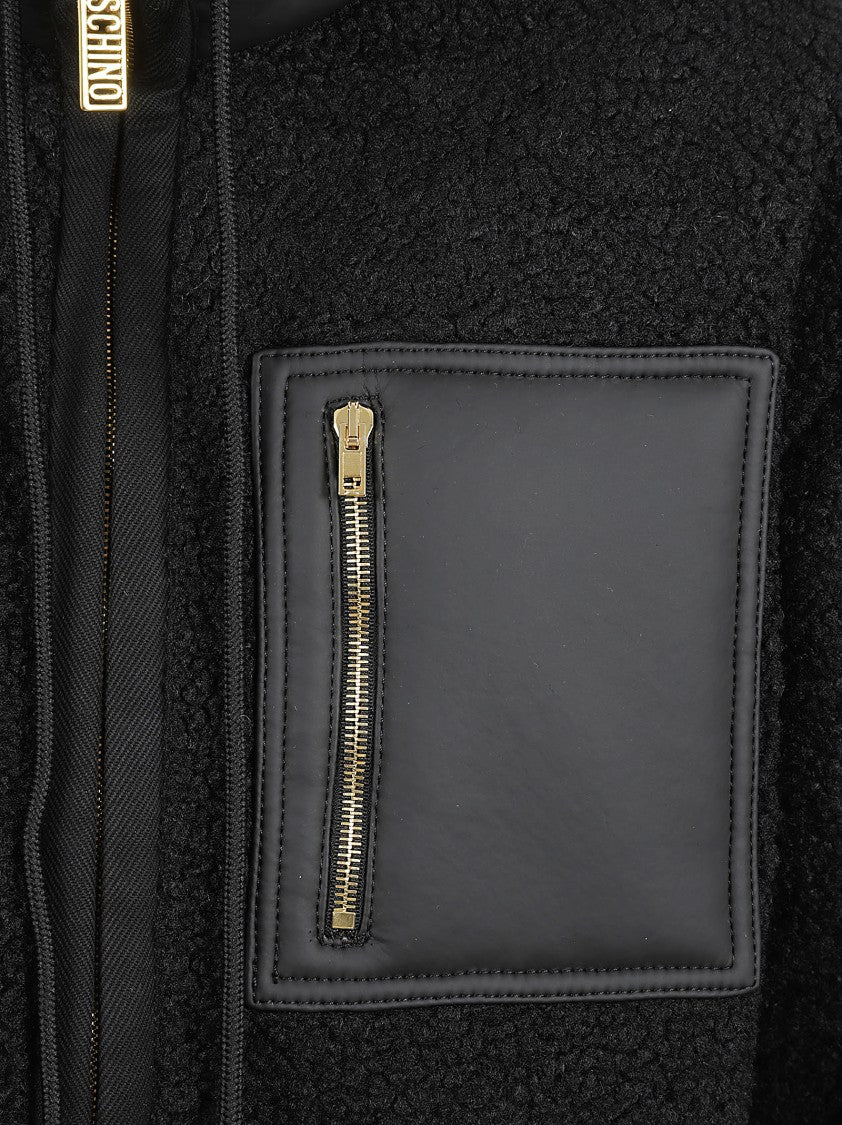 Moschino Plush Black Oversized Coat