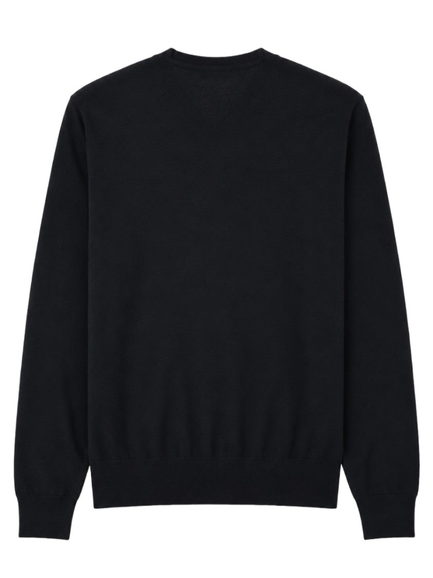 Tom Ford V-Neck Black Wool Sweater With Ribbed Details