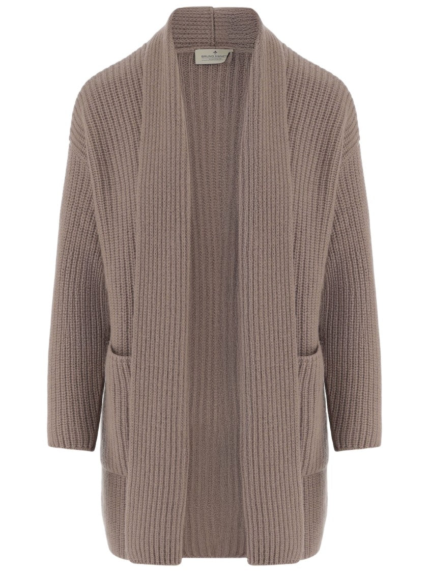 Bruno Manetti Cashmere Cardigan With Ribbed Knit