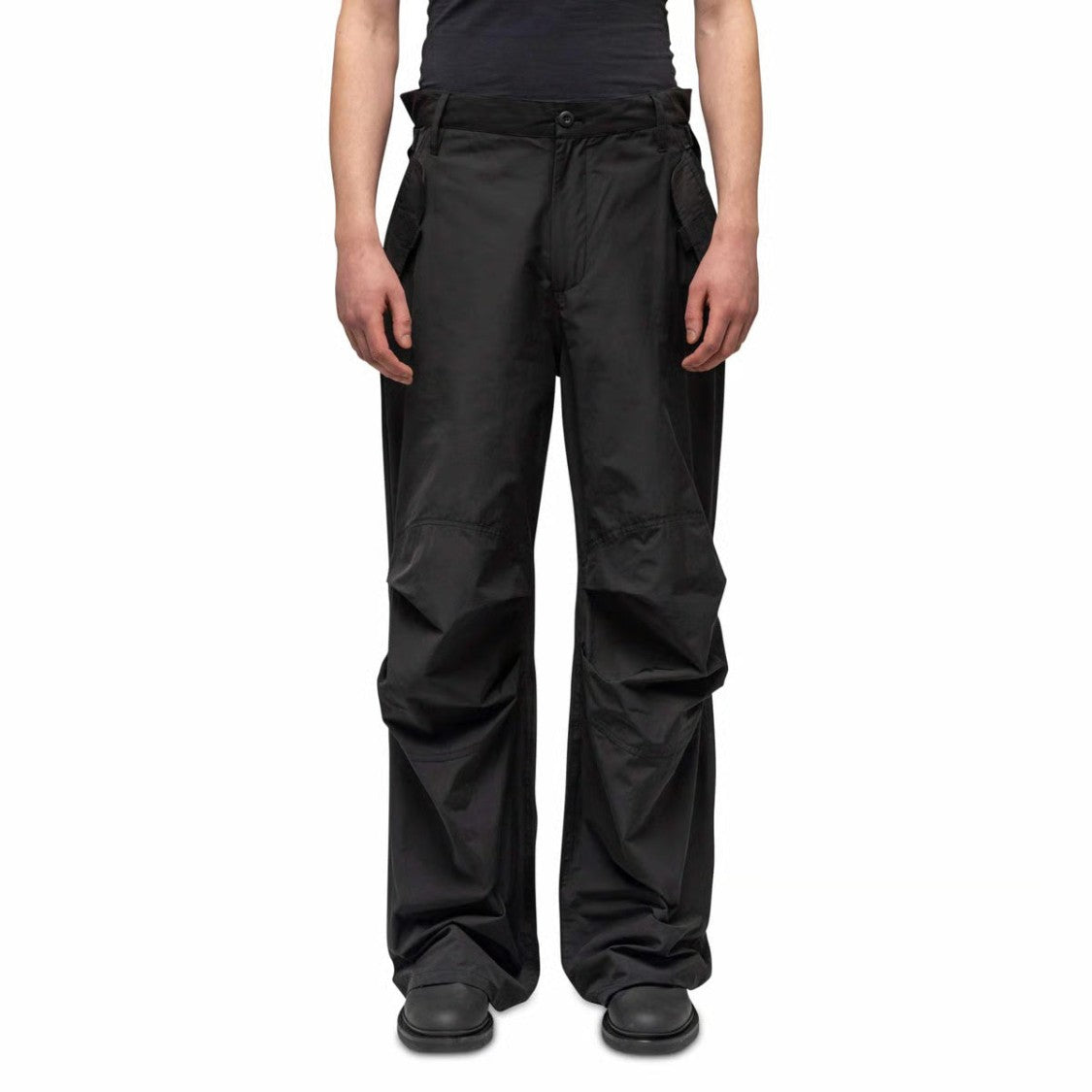 032C Black Wide-Leg Cotton-Blend Cargo Pants