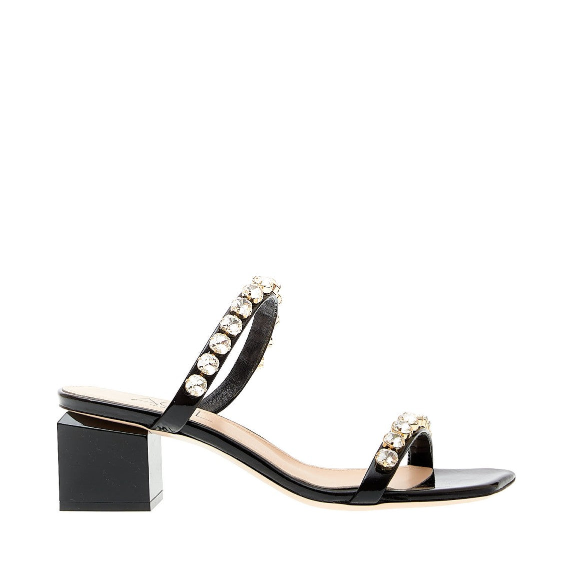 Agl Black Patent Rhinestone Slipper