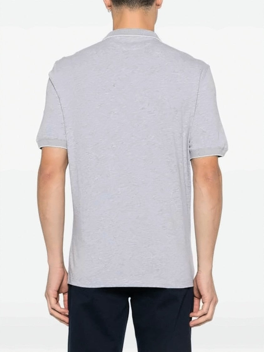 Brunello Cucinelli Heathered Grey Polo Shirt