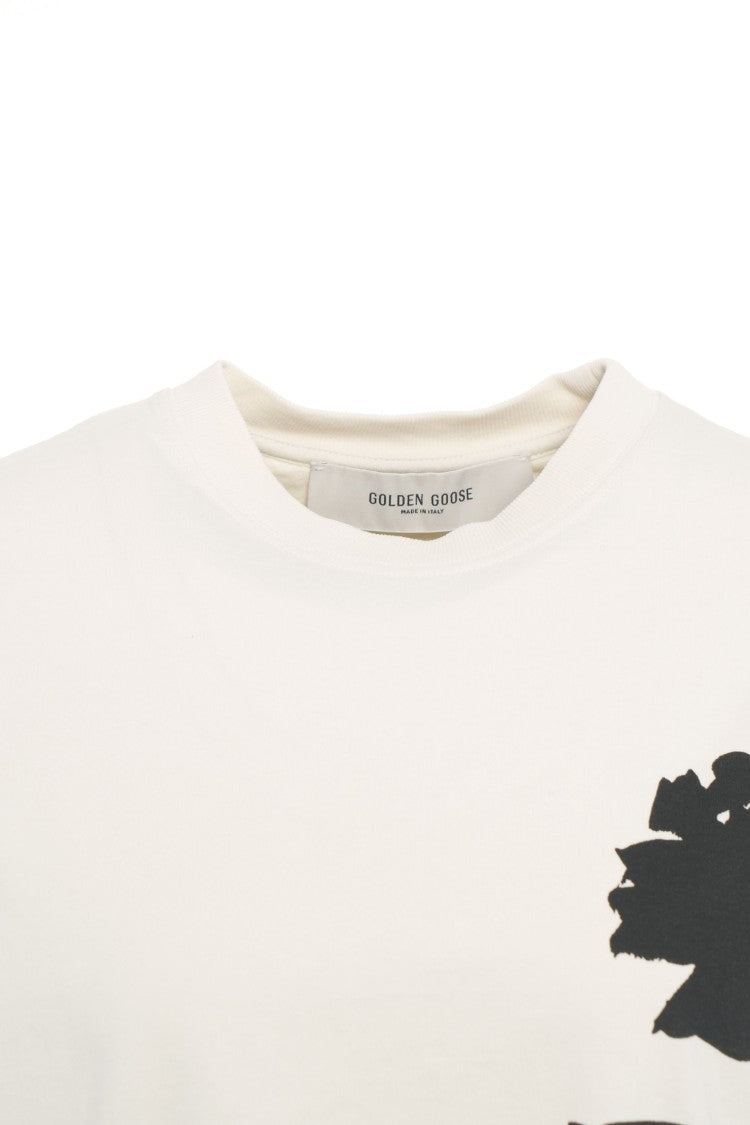 Golden Goose Oversized T-Shirt With Striking Rose Print
