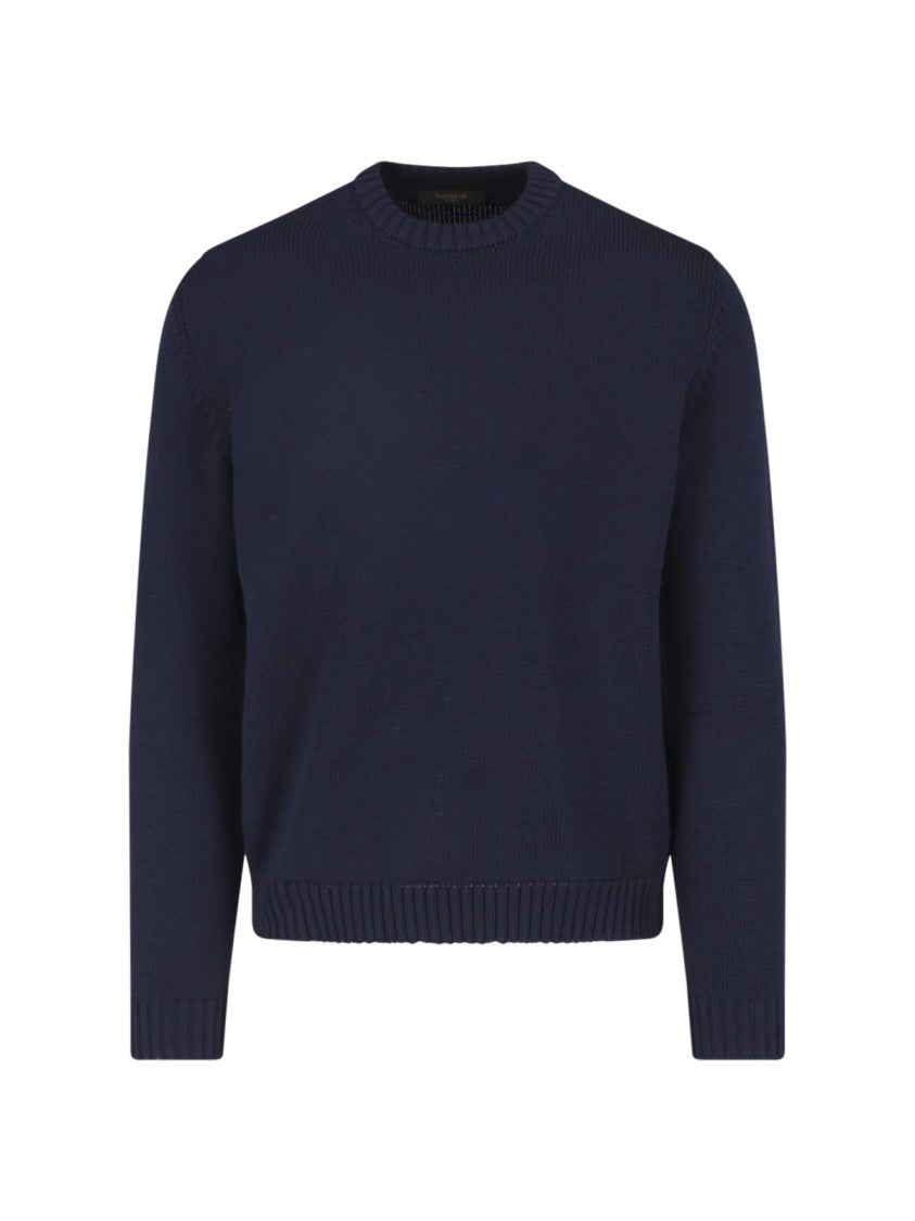 Zanone Blue Virgin Wool Ribbed Crewneck Sweater