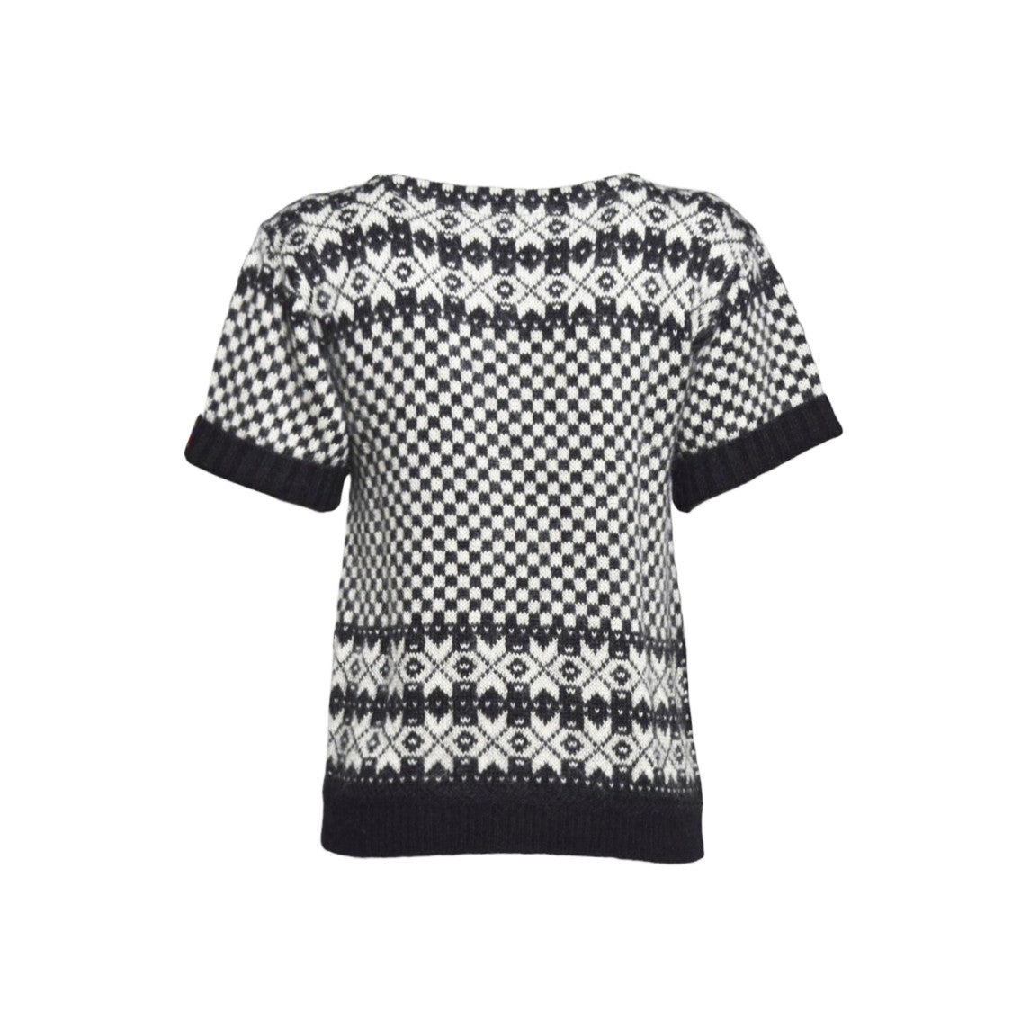 Bally Black/White Checkered Silk And Mohair Top