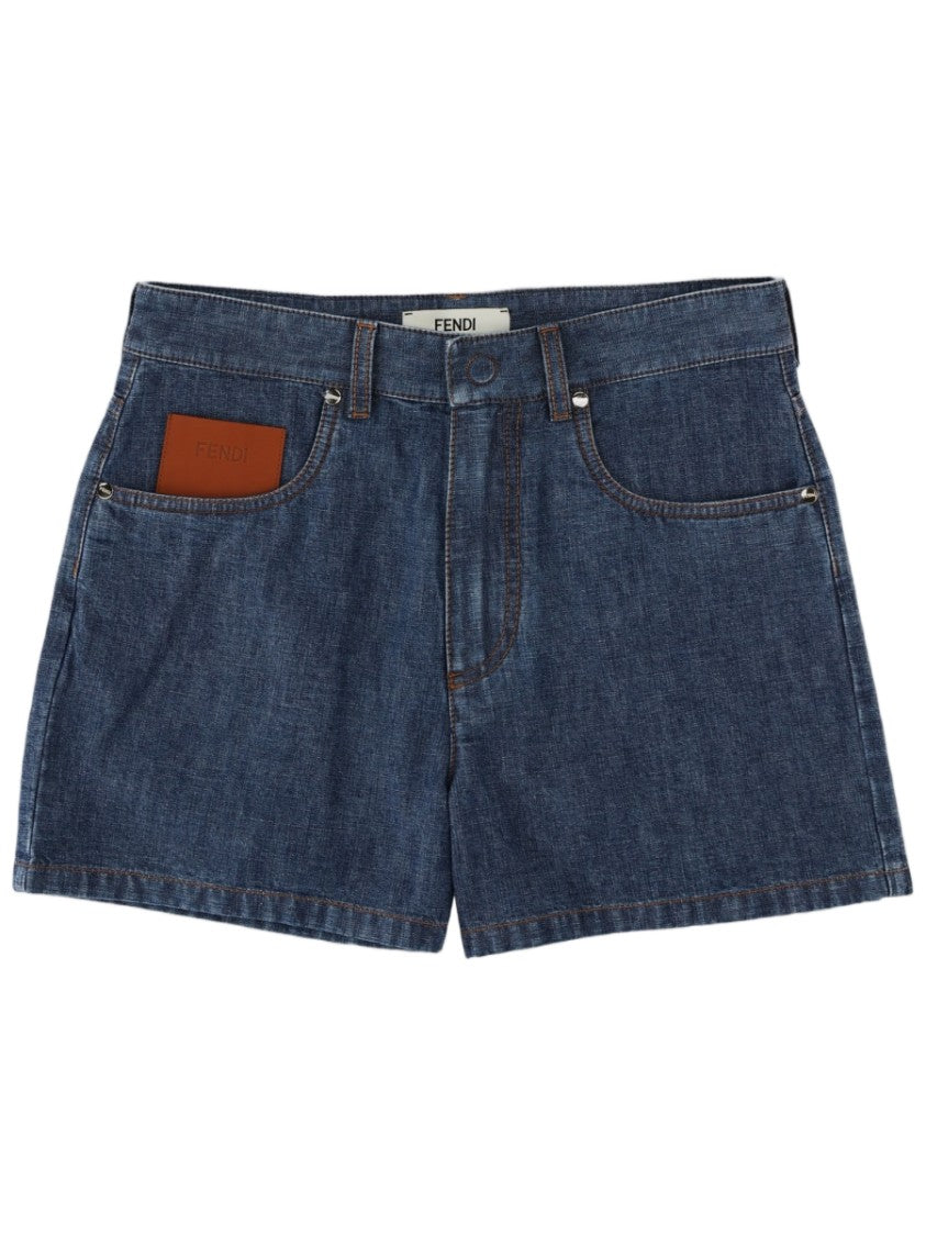 Fendi Denim Shorts With Classic Five-Pocket Design
