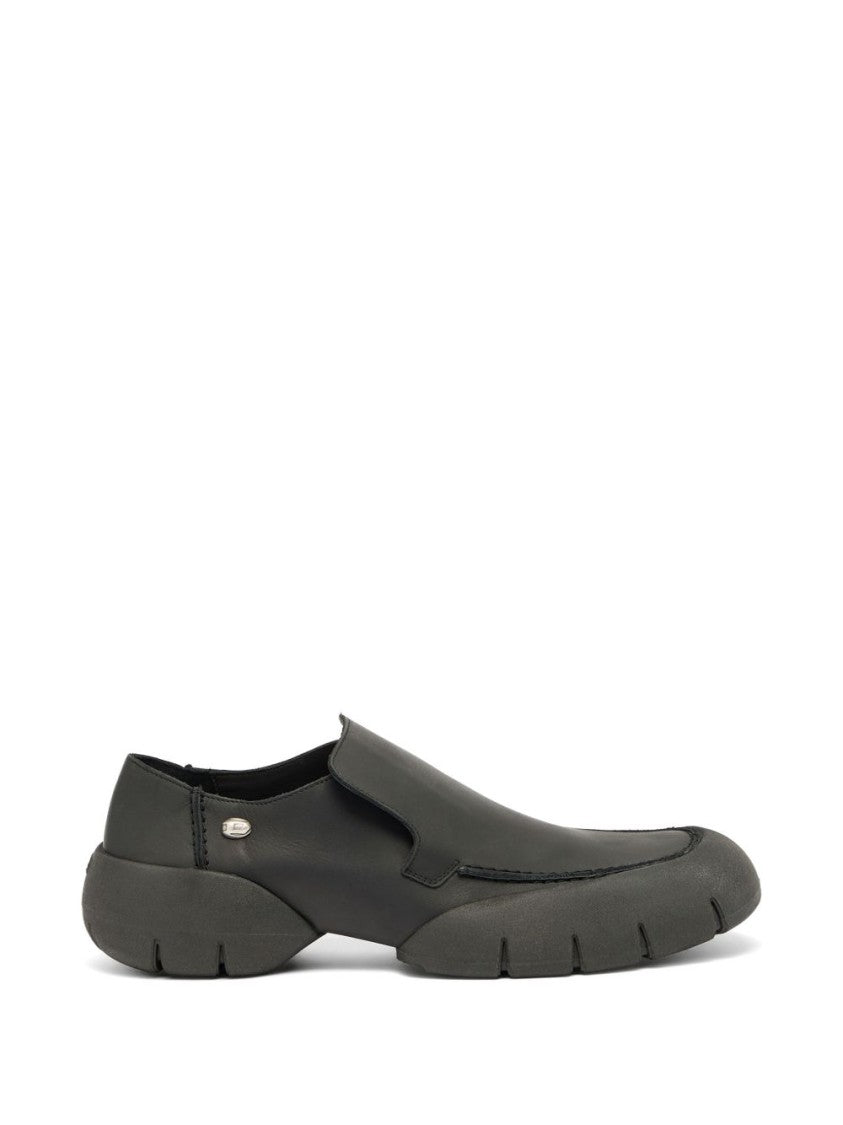 Diesel Black Minimalist Almond Toe Flat Shoes