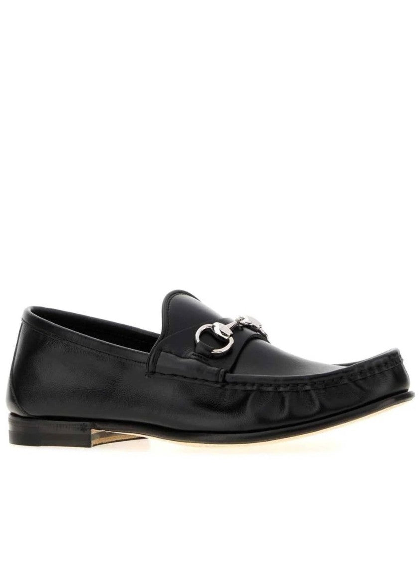 Gucci Black Lugano Leather Loafers