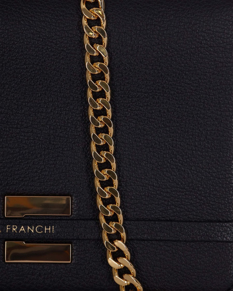 Elisabetta Franchi Black Bag With Gold Details