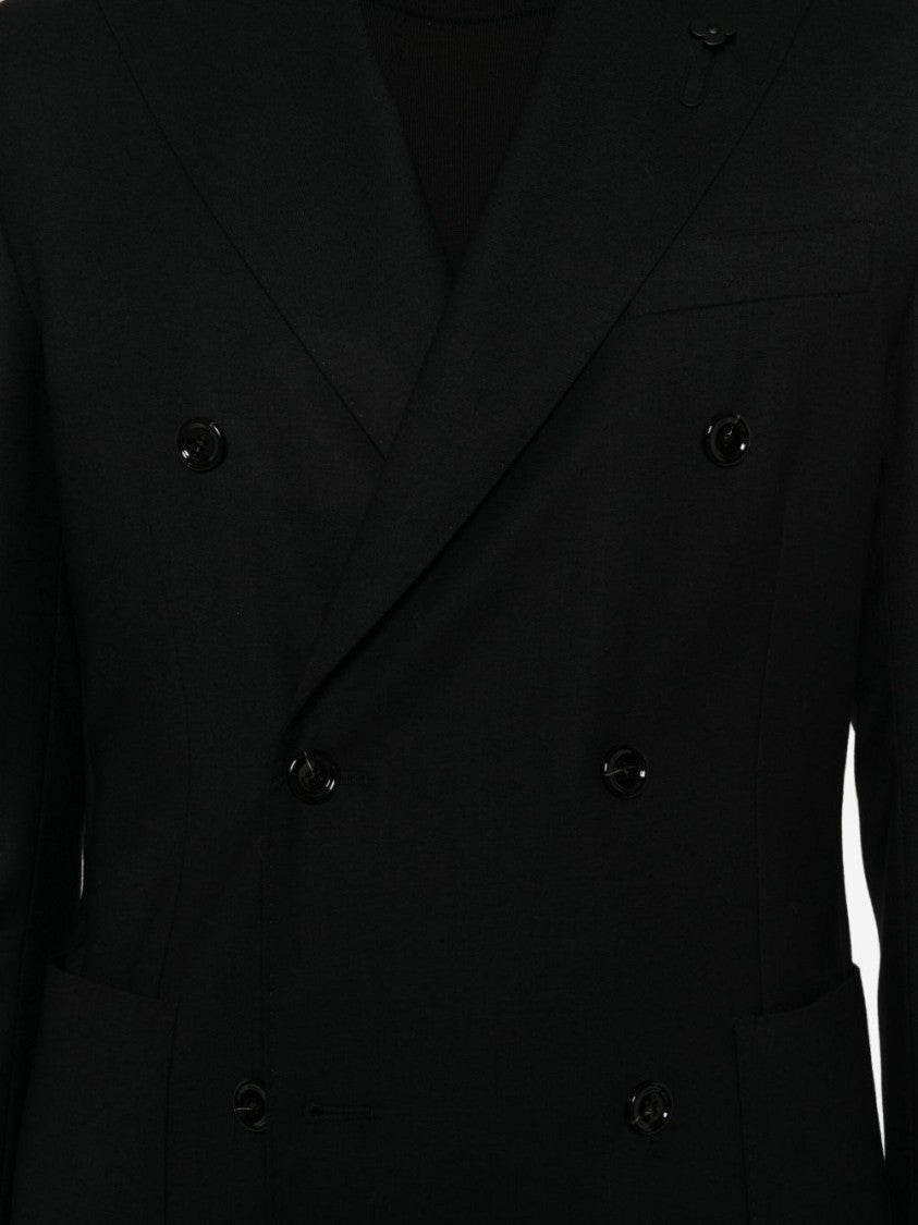 Lardini Double-Breasted Virgin Wool Blend Suit