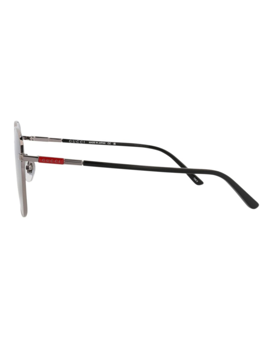 Gucci Square-Frame Metal Sunglasses