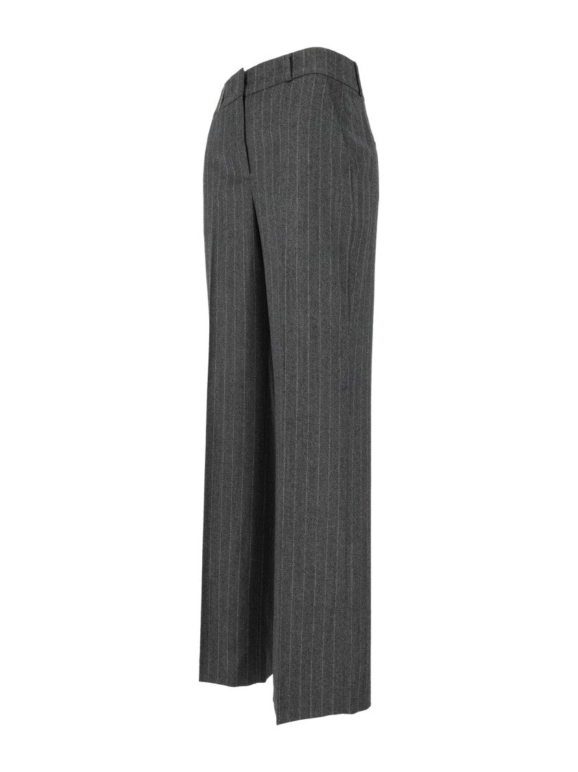Peserico Pinstripe Mid-Rise Straight-Leg Pants