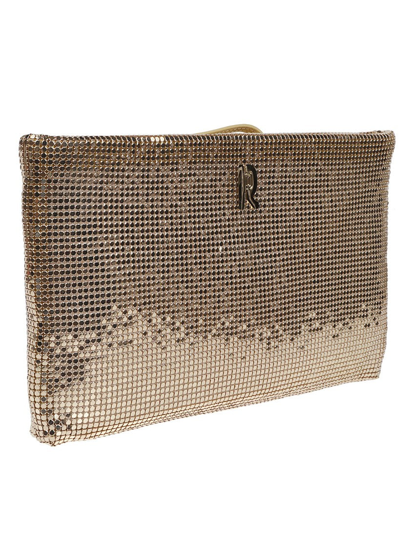 Rabanne Pochette Clutch Rectangular Brass Mesh Clutch
