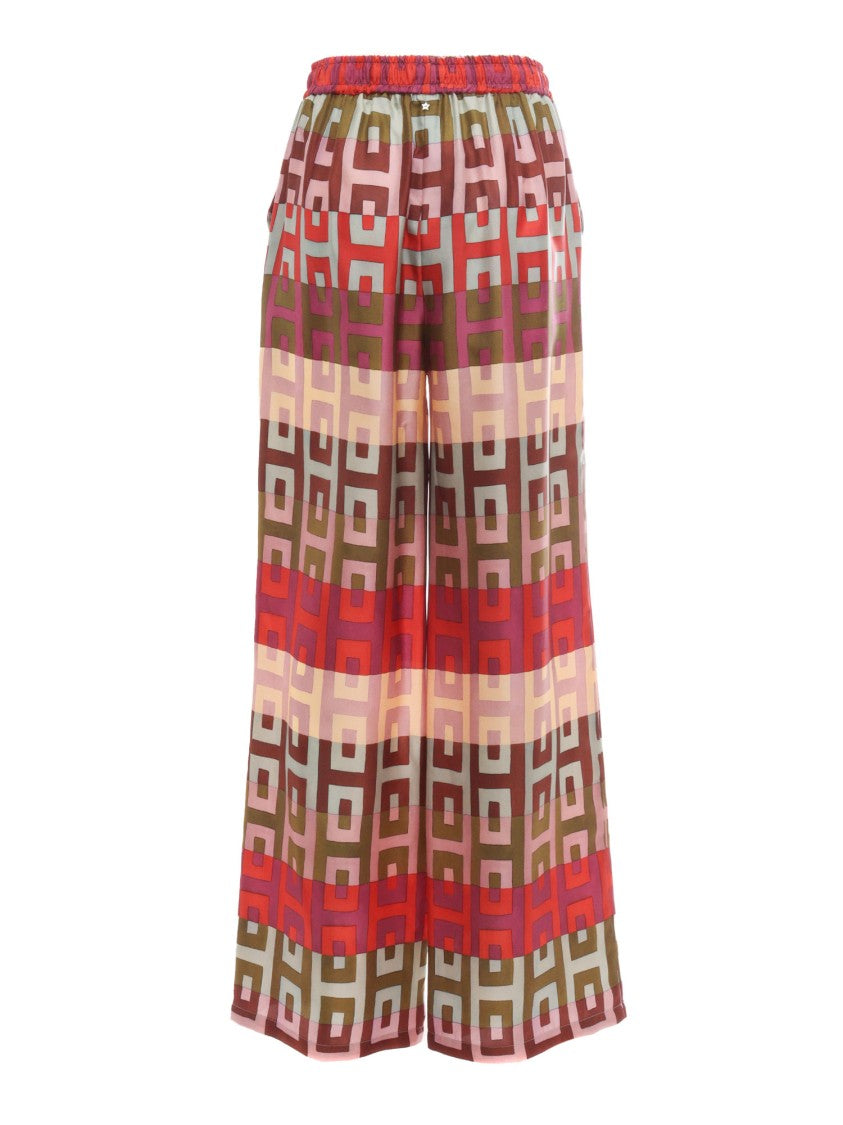 Lorena Antoniazzi Wide-Leg Geometric Silk Pants